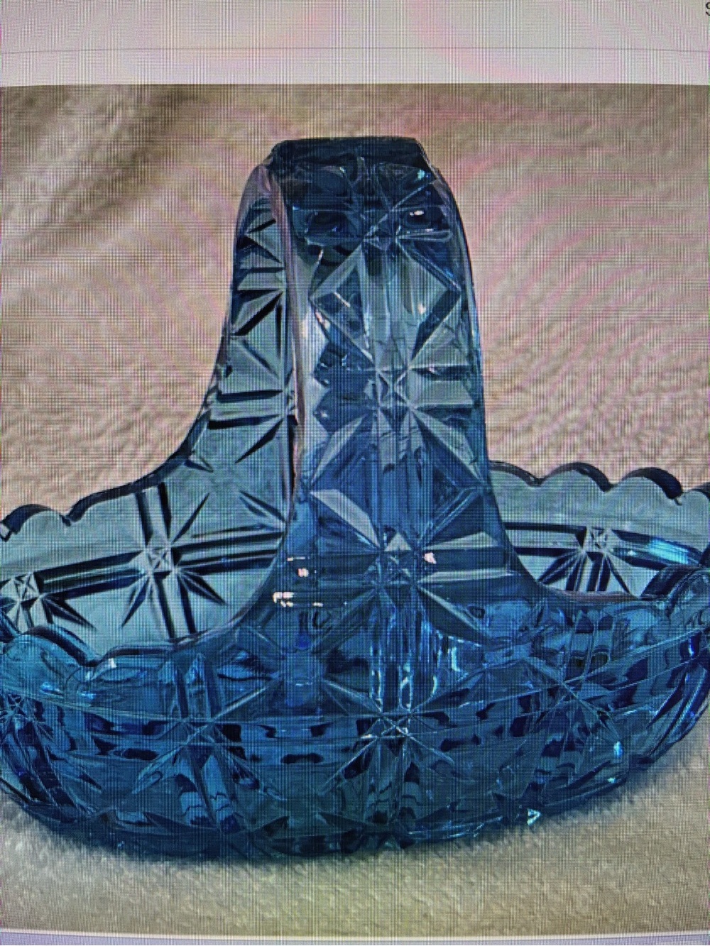 Vintage Indiana Glass Monticello Basket with Handle